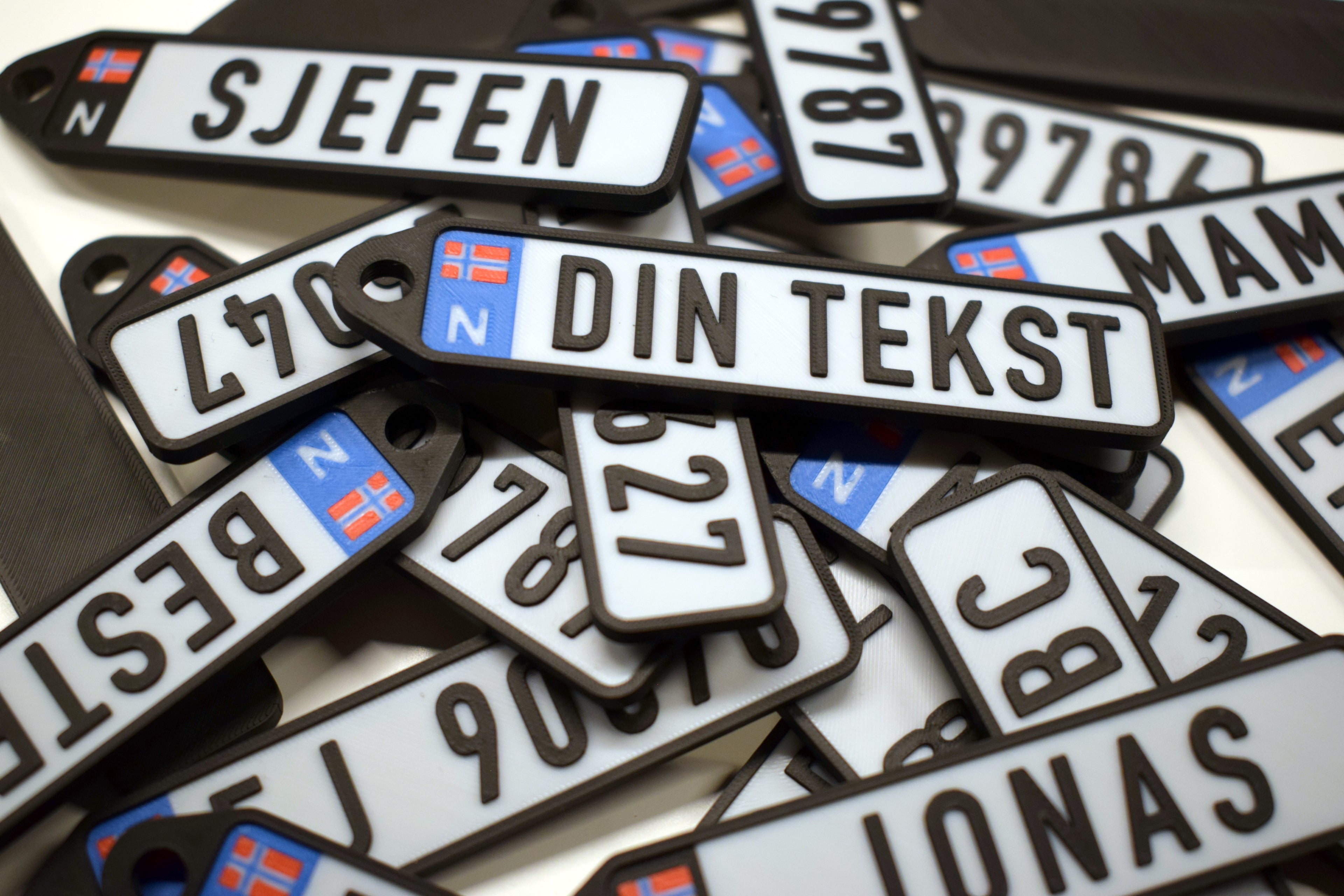 🗝️Bilskilt-nøkkelring - Blått EU-felt